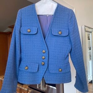 YSL Women's Blue Tweed Jacket